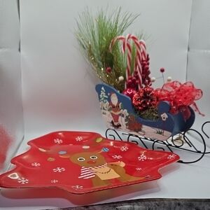 Festive Red Reindeer Holiday Decor Set